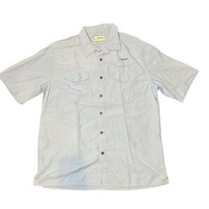 Jawbone Men's Vented Outdoor Button Up Shirt Blue Large